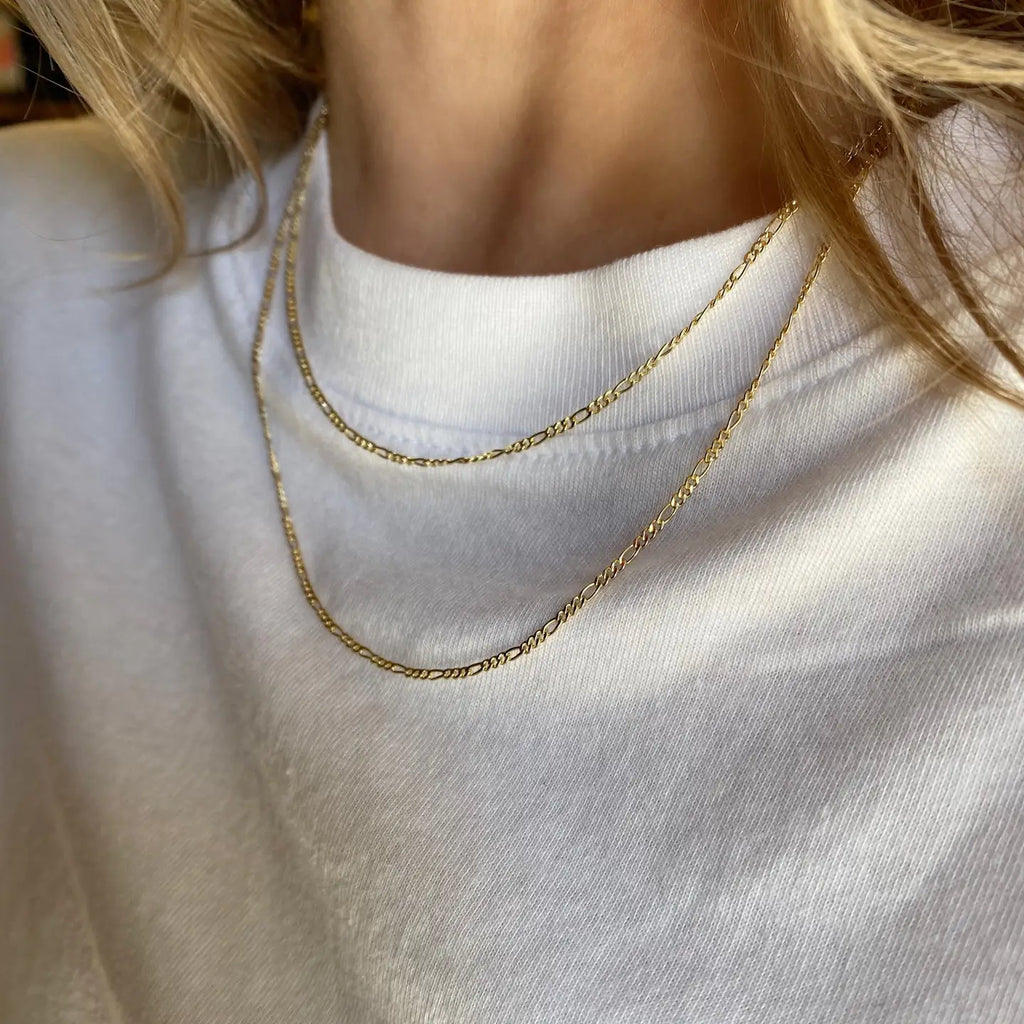The Sofia 18K Gold Filled Figaro Chain