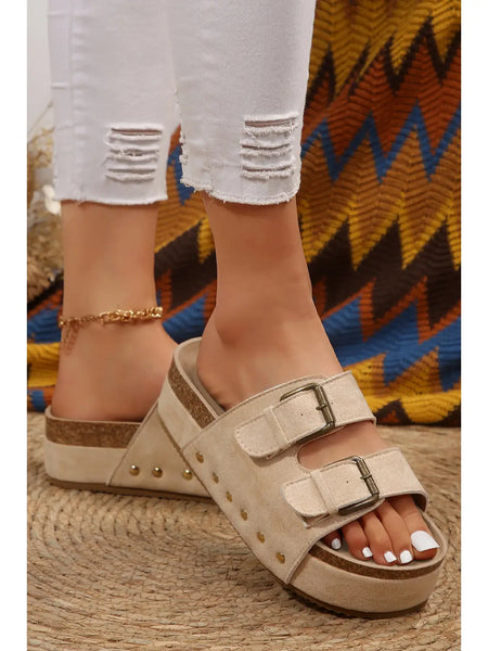 The Suede Platform With Brass Buckle
