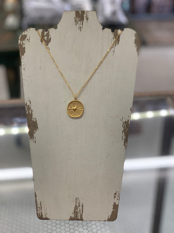 LUXE GOLD BE BRAVE COIN NECKLACE