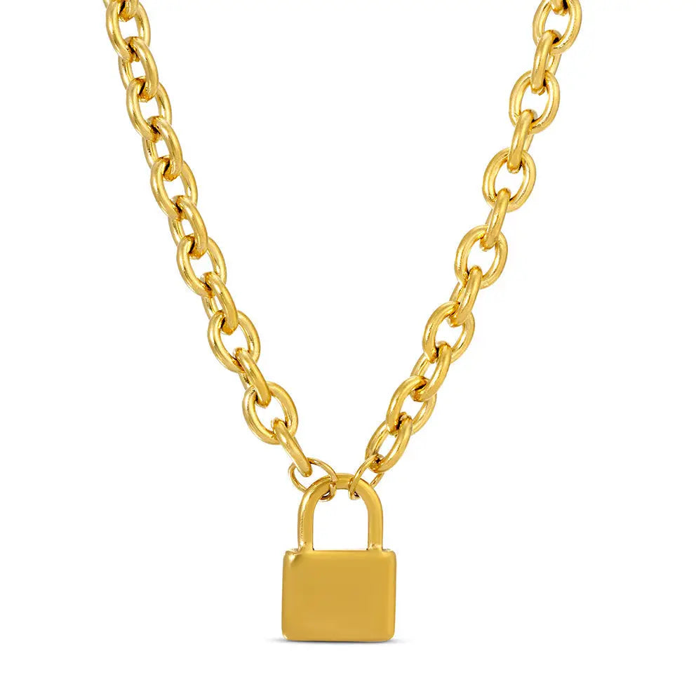 The 18K Gold plated Lock Necklace