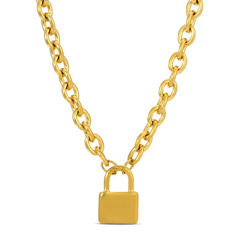 The 18K Gold plated Lock Necklace