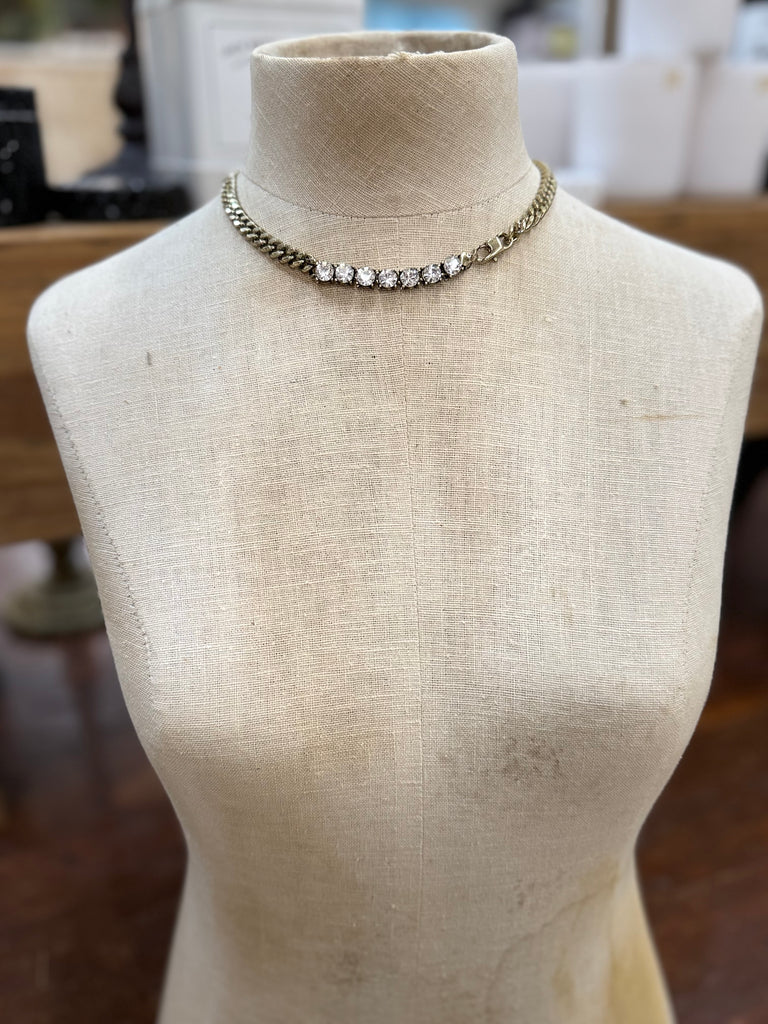 The Brass Rhinestone Cuban Chain Necklace