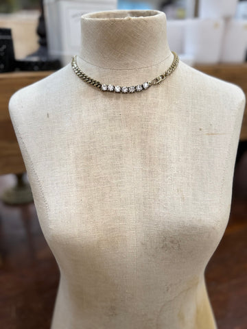The Brass Rhinestone Cuban Chain Necklace
