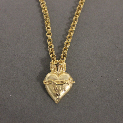 The Gold European Scared Heart Necklace