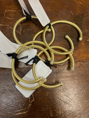 Gold & Rhinestone Twisted Bracelet
