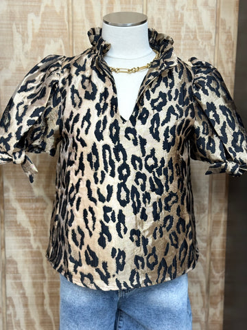 The Julian Metallic Cheetah Top