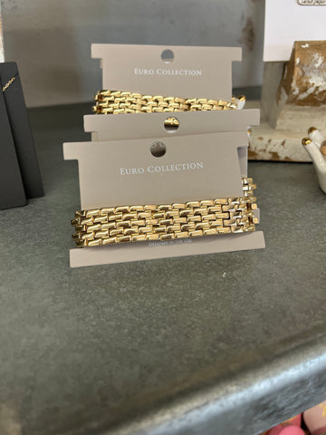 Gold Stretch Cuff Bracelet