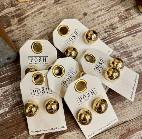 The Gold Big Ball Earrings