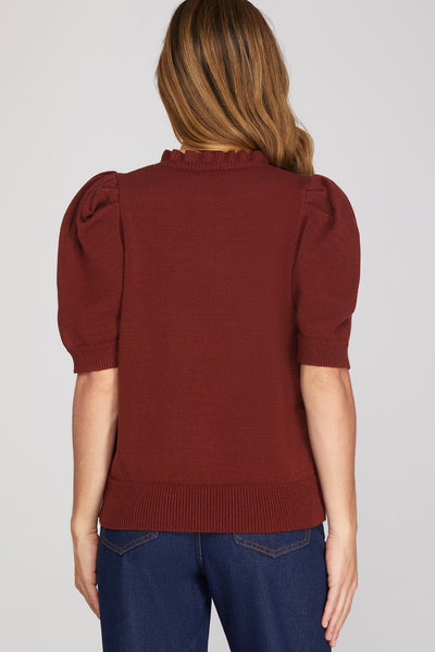 The Lainey Ruffled Neck Top