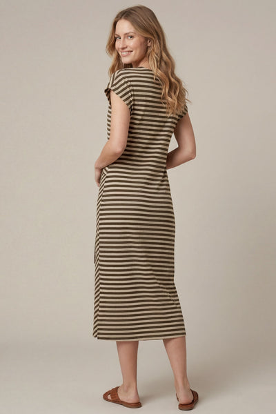 The Shelli Stripped Tie Front Dress