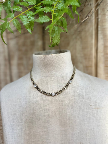 Antique Gold Chain With Crystals