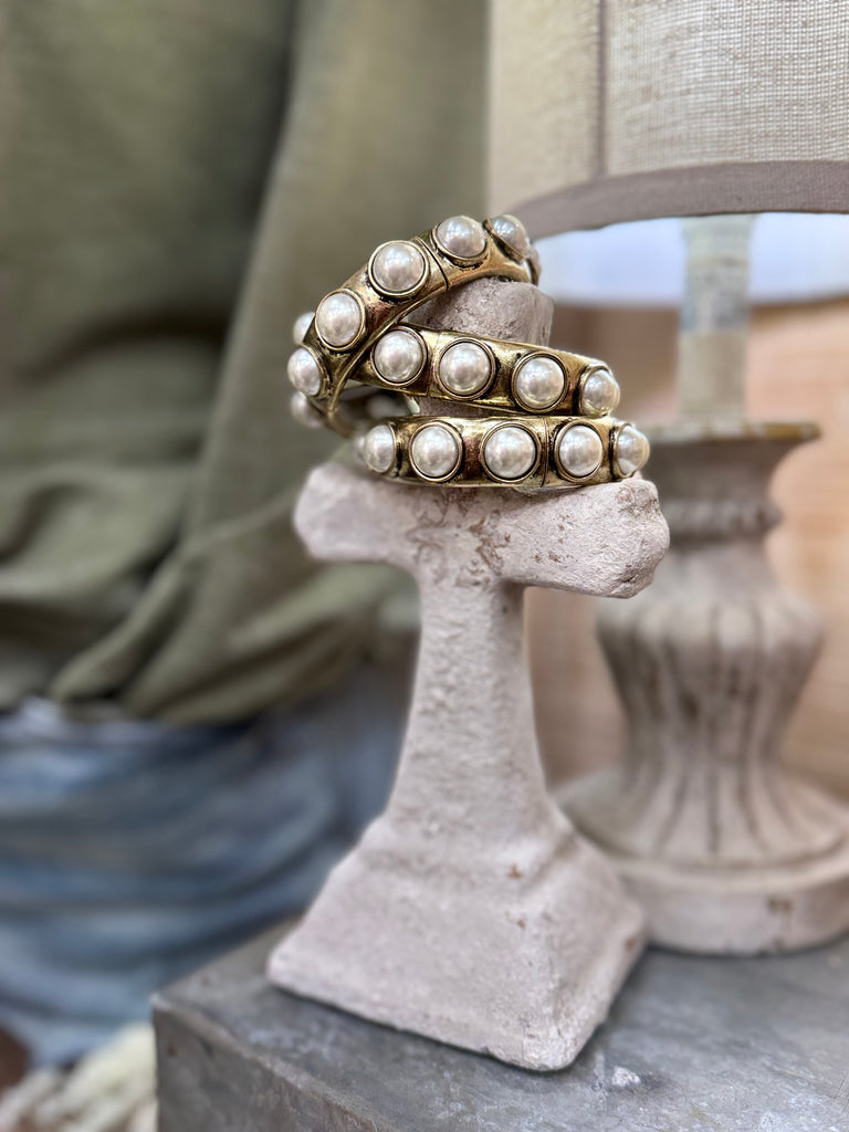 The Brass Big Pearl Bracelet