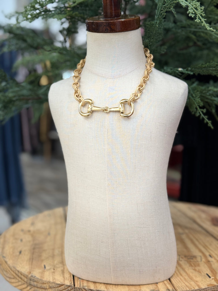 The Petra Gold on Gold Equestrian Necklace