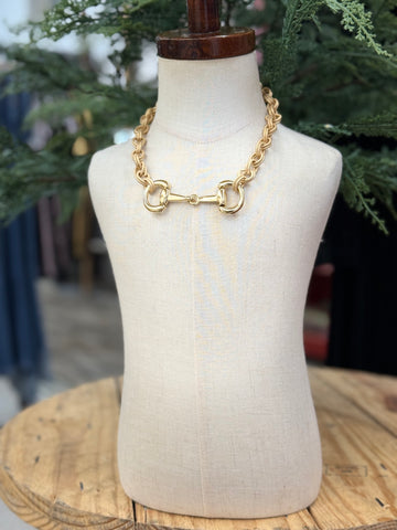 The Petra Gold on Gold Equestrian Necklace