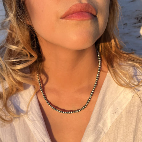 The Sterling Silver 6mm Beaded 16"