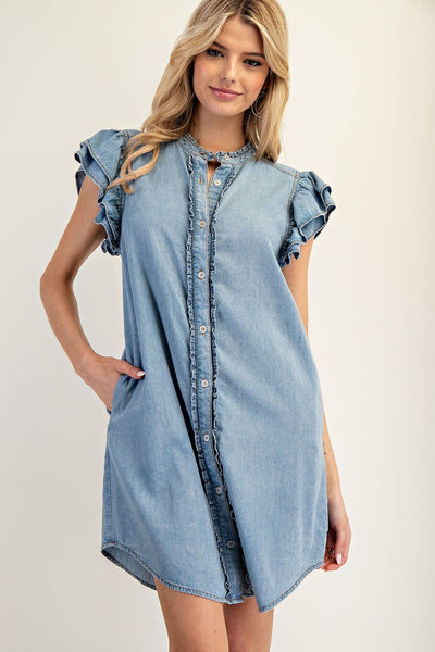 The Maggie Ruffle Sleeve Dress