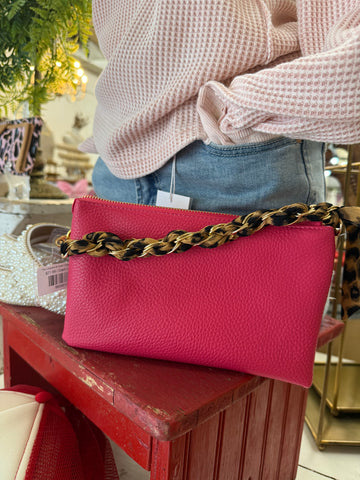 The Leopard & Gold Chain Purse Strap