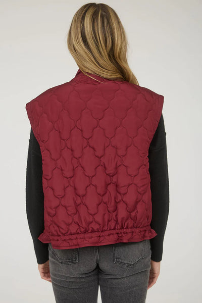 The Angie Maroon Puffer Vest