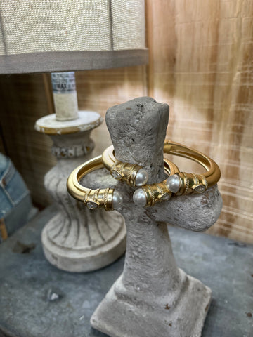 The Large Open Pearl Bangle