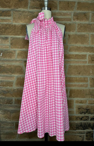 The Gracie Pink Gingham Dress