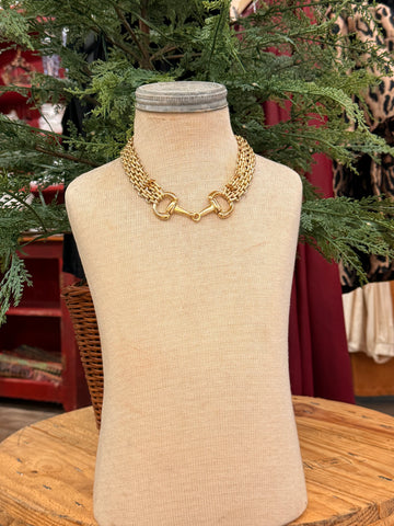 The Double Gold Snaffle Bit Necklace