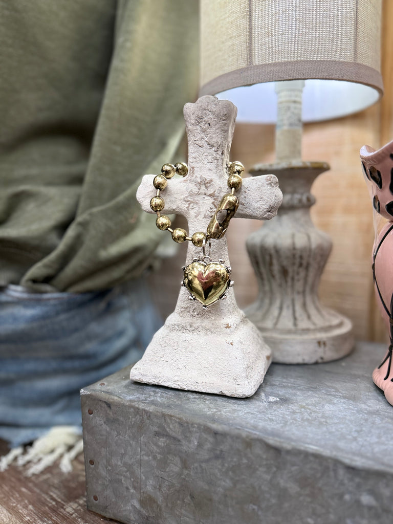 The Ball Chain Heart Bracelet