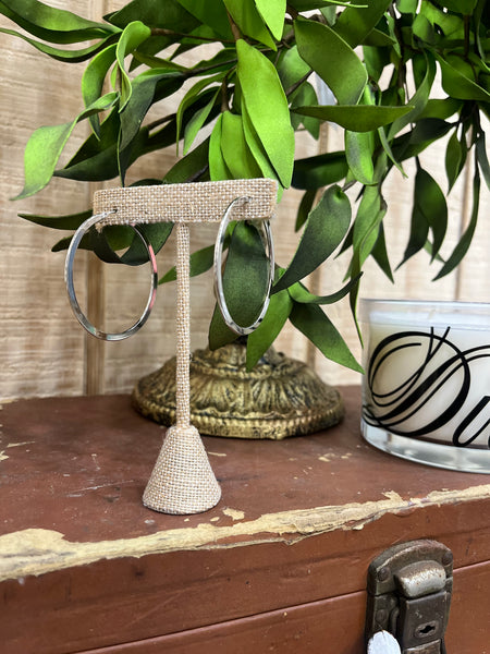 The Stylish Flat Metallic Hoop Earring