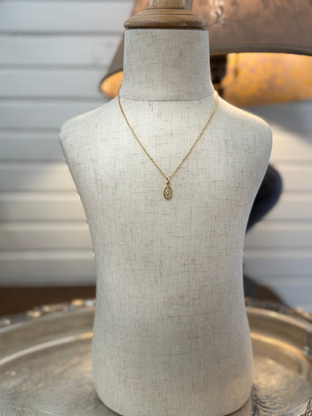 The Petite Gold Virgin Mary Necklace