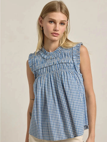 The Hallie Gingham Smocked Top