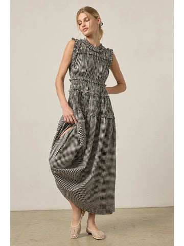 The Maci Black Smocked Maxi Dress