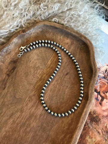 The Sterling Silver Navajo 6mm 18"