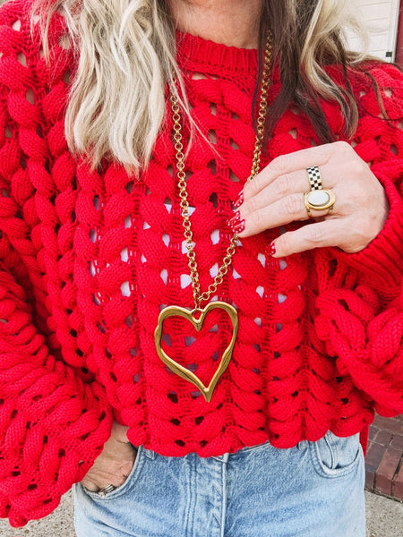 The Maddi Long Chain Open Heart