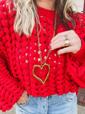The Maddi Long Chain Open Heart
