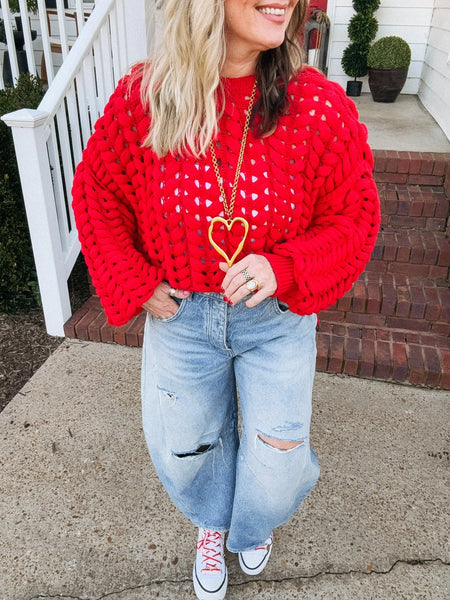 The Maddi Long Chain Open Heart
