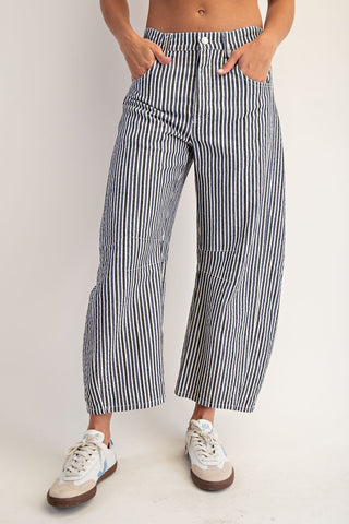 The Hobo Striped Barrel Jean