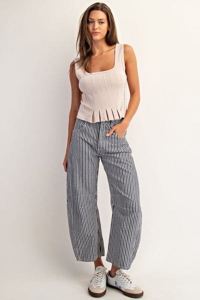 The Hobo Striped Barrel Jean