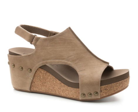 Corkys Carley Wedge in Taupe Smooth