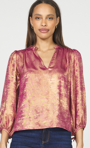 The Margot Metallic Lame Top