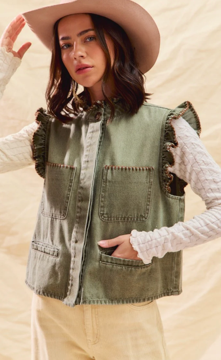 The Avery Washed Denim Vest