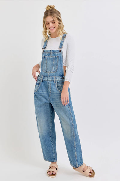 The Tiffany Washed Barrel Overalls