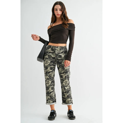 The Vanessa Mid-Rise Camo Jean