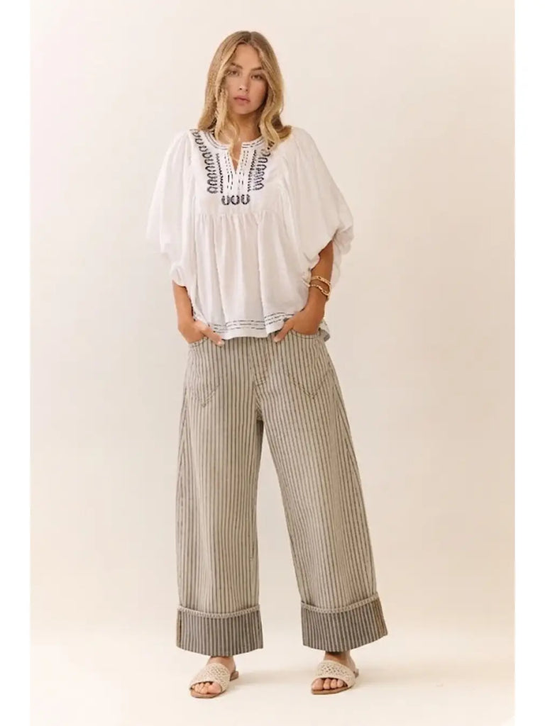 The Jacie Striped Wide Leg Jean