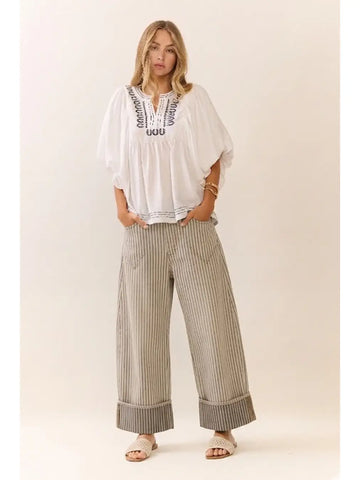 The Jacie Striped Wide Leg Jean