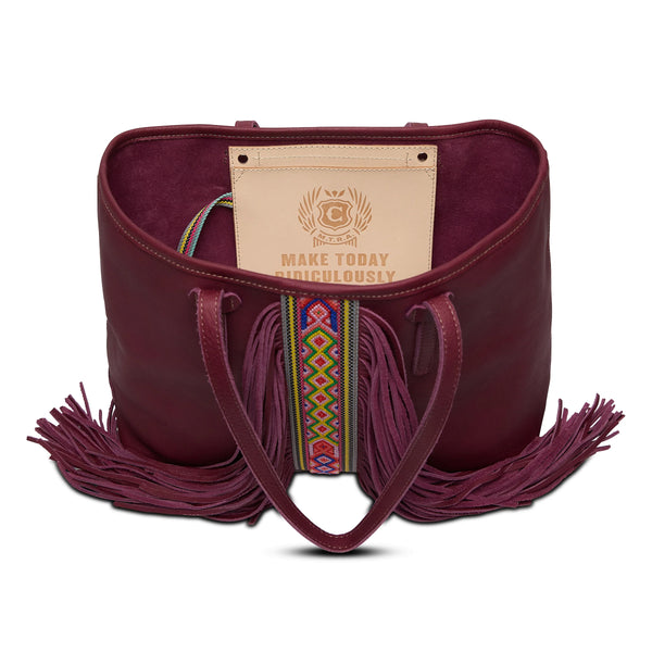 Consuela Plum Breezy Fringe Tote