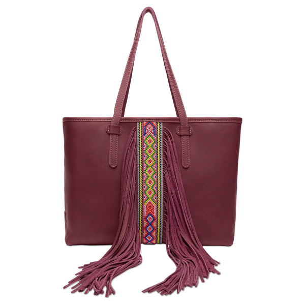 Consuela Plum Breezy Fringe Tote