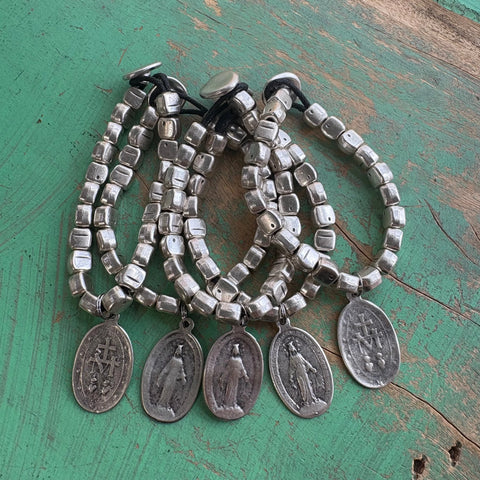 The Brushed Silver Medal Bracelet