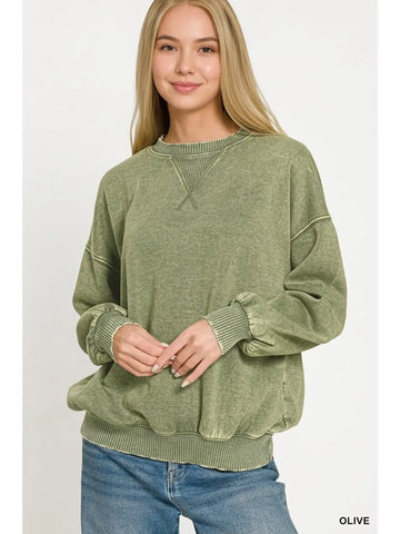 The Celeste Acid Washed Pullover