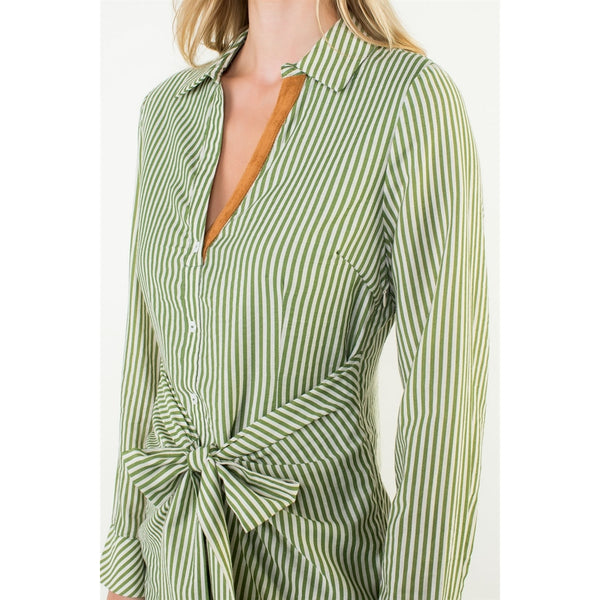 The Charlotte Green Stripped Dress