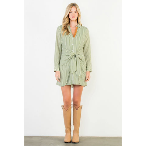 The Charlotte Green Stripped Dress