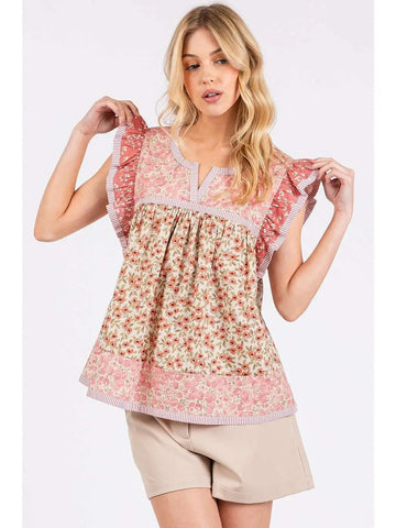 The Claire Floral Patchwork Top
